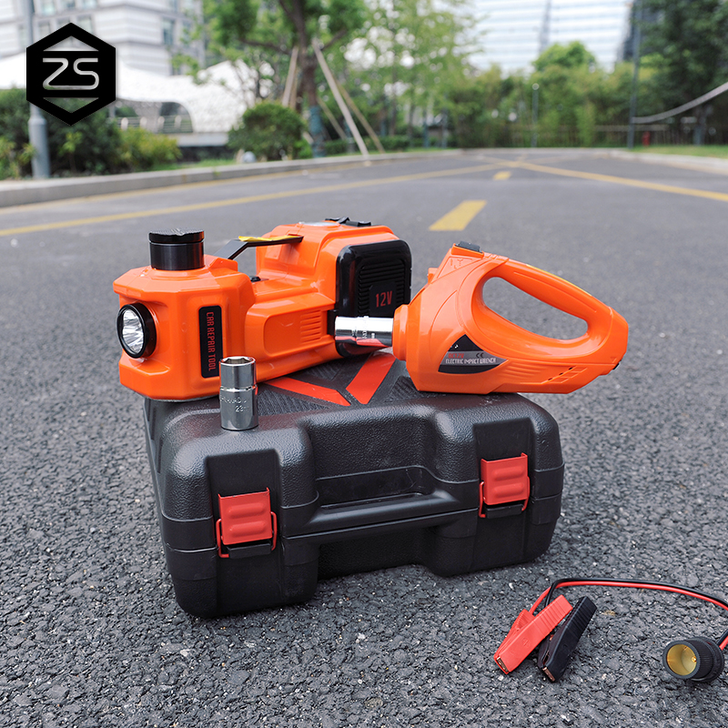 12v impact wrench and hydraulic floor electronic car jack with CE UL PATENT