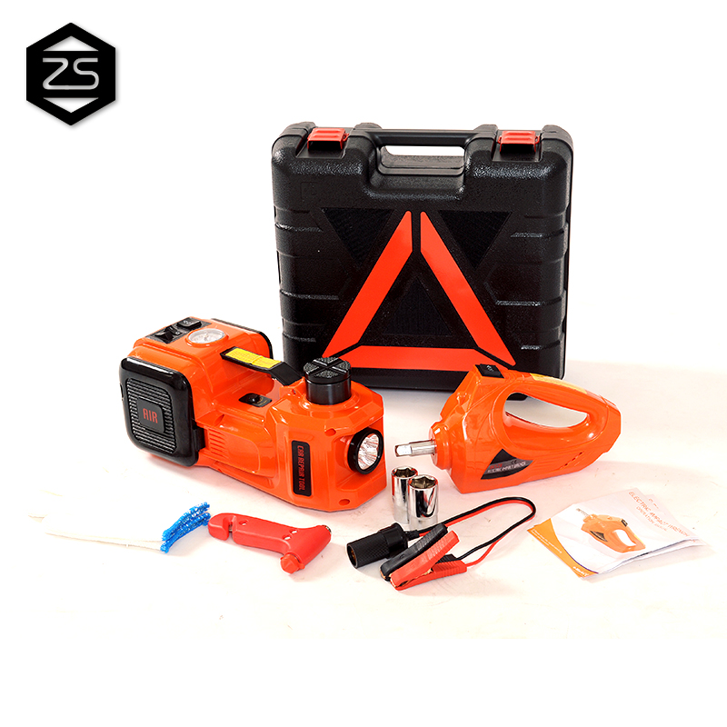 ZS New arrival car repair tool kit DC 12V hydraulic jack and electric impact wrench