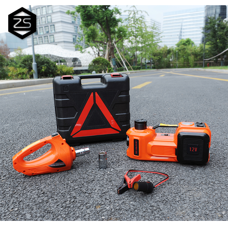 ZS New arrival car repair tool kit DC 12V hydraulic jack and electric impact wrench