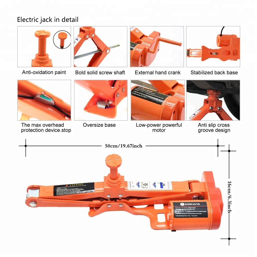Easy to operate portable 12v electric car jacks kit